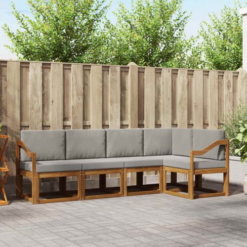 Комплект дивани с възглавница 5 pcs Естествено и светло сиво