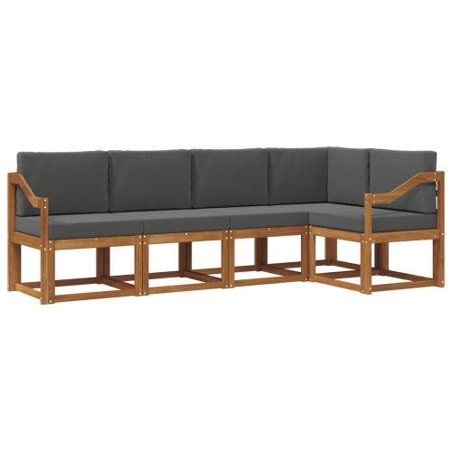 Комплект дивани с възглавница 5 pcs Натурален и Антрацит