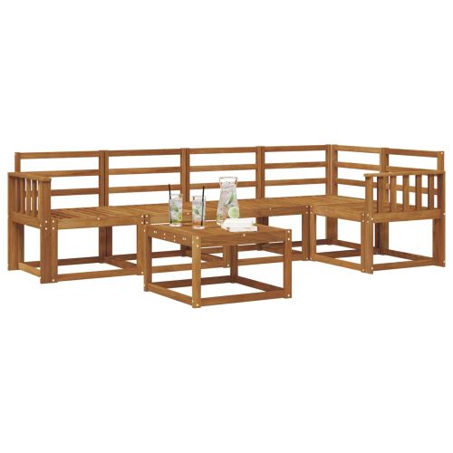 Комплект дивани за открито 6 pcs Естествен