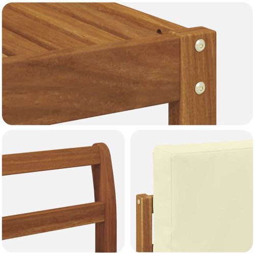 Комплект дивани за открито 6 pcs Натурален и Крема