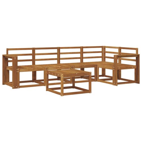 Комплект дивани 6 pcs Естествен Солидно акациево дърво