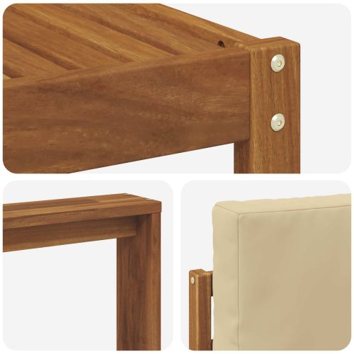 Комплект дивани за открито 6 pcs Натурален и Бежов