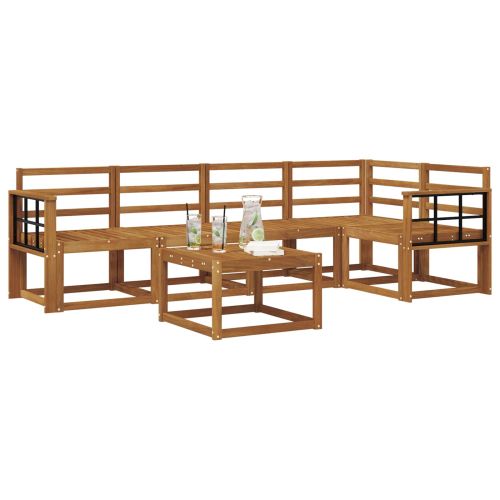 Комплект дивани за открито 6 pcs Естествен