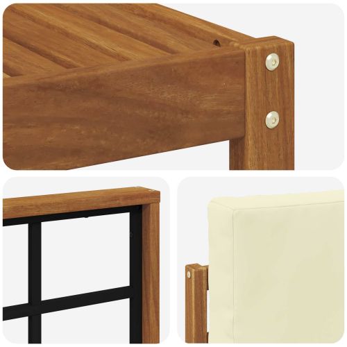 Комплект дивани за открито 6 pcs Натурален и Крема