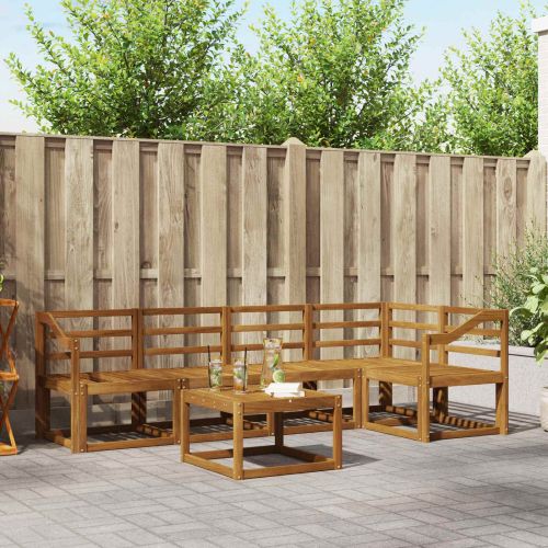 Комплект дивани 6 pcs Естествен Солидно акациево дърво