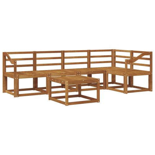 Комплект дивани 6 pcs Естествен Солидно акациево дърво