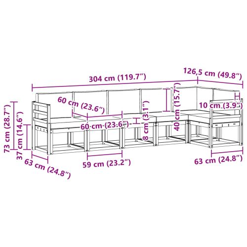 Комплект дивани за открито 6 pcs Естествено и светло сиво