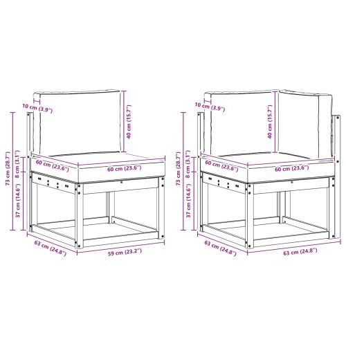 Комплект дивани за открито 6 pcs Натурален и Бежов
