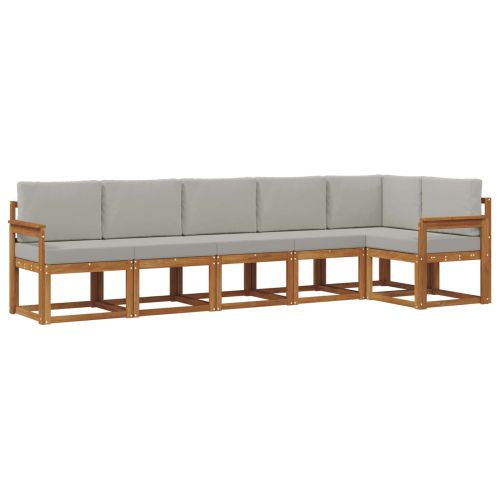 Комплект дивани за открито 6 pcs Естествено и светло сиво