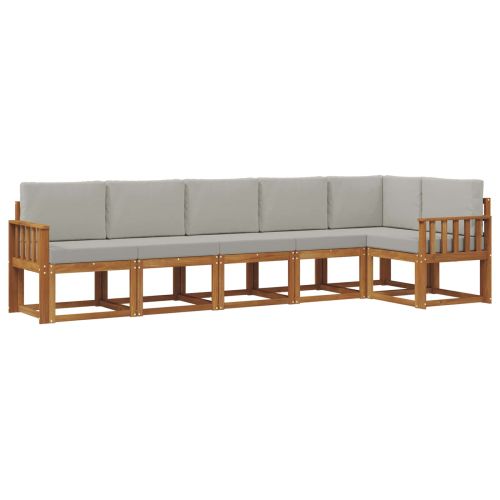 Комплект дивани за открито 6 pcs Естествено и светло сиво