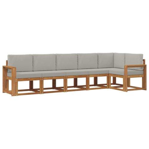 Комплект дивани за открито 6 pcs Естествено и светло сиво