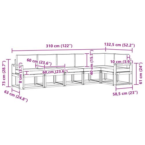 Комплект дивани за открито 6 pcs Естествено и светло сиво