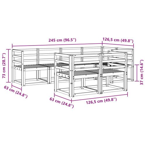 Комплект дивани за открито 7 pcs Естествен