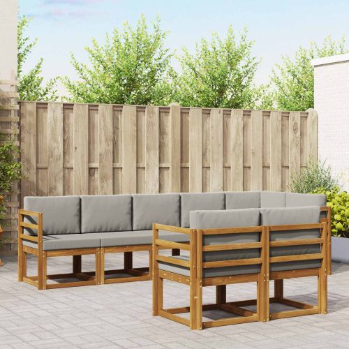 Комплект дивани за открито 8 pcs Естествено и светло сиво