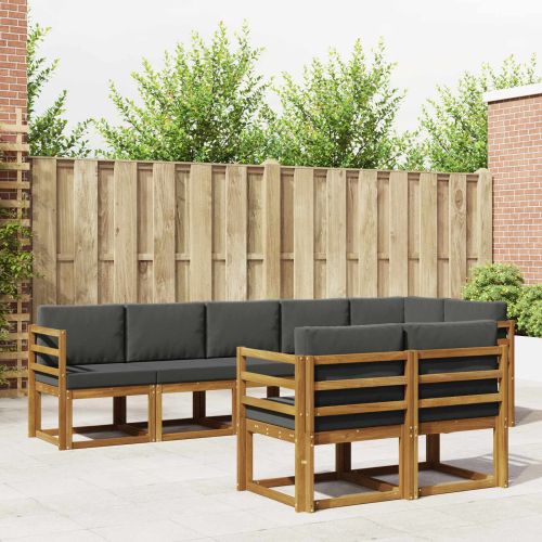 Комплект дивани за открито 8 pcs Натурален и Антрацит