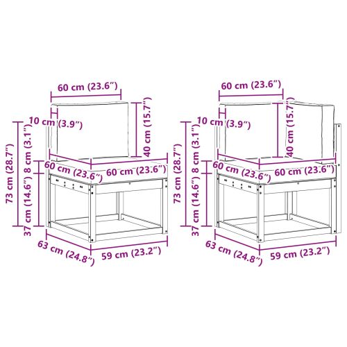 Комплект дивани за открито 8 pcs Натурален и Бежов