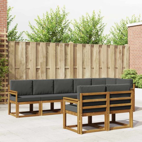 Комплект дивани за открито 8 pcs Натурален и Антрацит