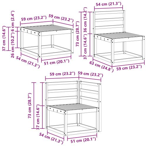 Комплект дивани за открито 6 pcs Естествен