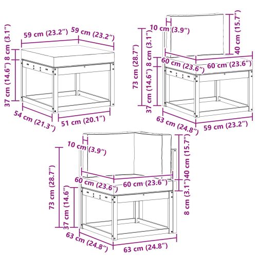 Комплект дивани за открито 6 pcs Естествено и светло сиво