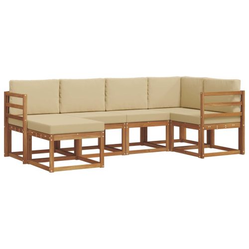 Комплект дивани с възглавница 6 pcs Натурален и Бежов