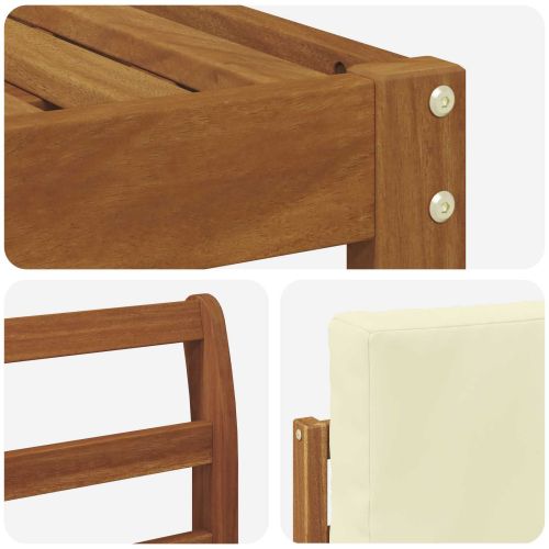 Комплект дивани за открито 6 pcs Натурален и Крема