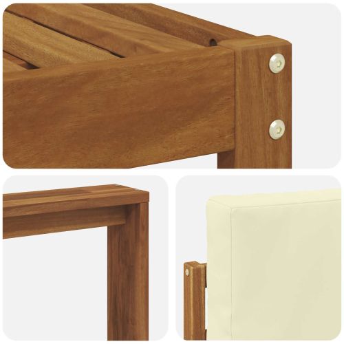 Комплект дивани за открито 6 pcs Натурален и Крема