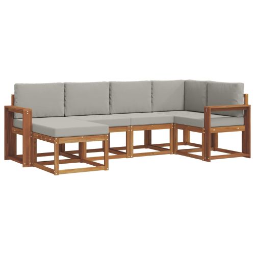 Комплект дивани за открито 6 pcs Естествено и светло сиво