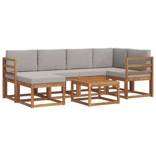 Комплект дивани за открито 7 pcs Естествено и светло сиво