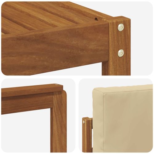 Комплект дивани за открито 7 pcs Натурален и Бежов