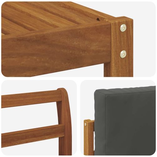 Комплект дивани за открито 7 pcs Натурален и Антрацит