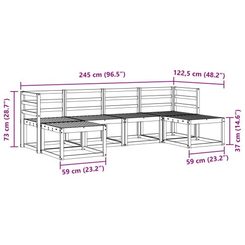 Комплект дивани за открито 6 pcs Естествен