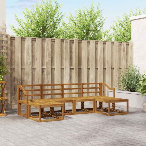 Комплект дивани за открито 6 pcs Естествен Инженерно дърво