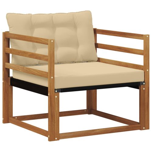 Комплект дивани за открито Солидно акациево дърво и текстилена