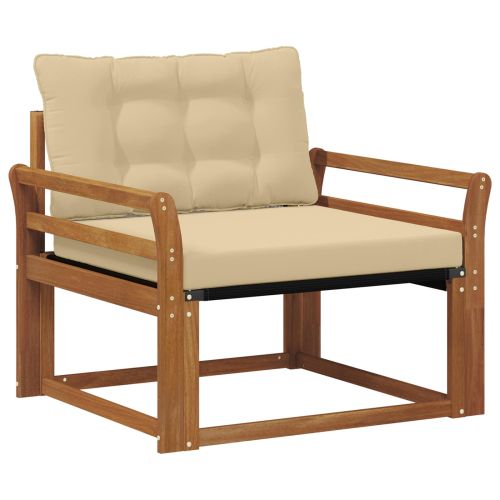 Комплект дивани за открито Солидно акациево дърво и текстилена