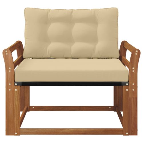 Комплект дивани за открито Солидно акациево дърво и текстилена