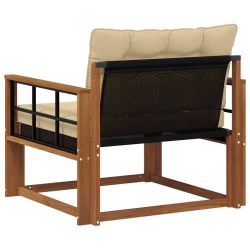 Комплект дивани за открито Солидно акациево дърво и текстилена