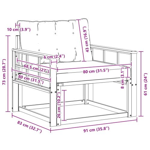 Комплект дивани за открито Солидно акациево дърво и текстилена