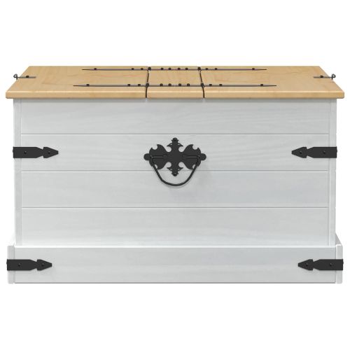 storage box с рафт Бяло 78 x 78 x 45 см Солидно борово дърво