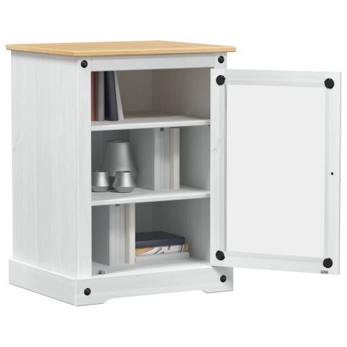 HiFi шкаф Бяло 60 x 50 x 82 см Солидно борово дърво