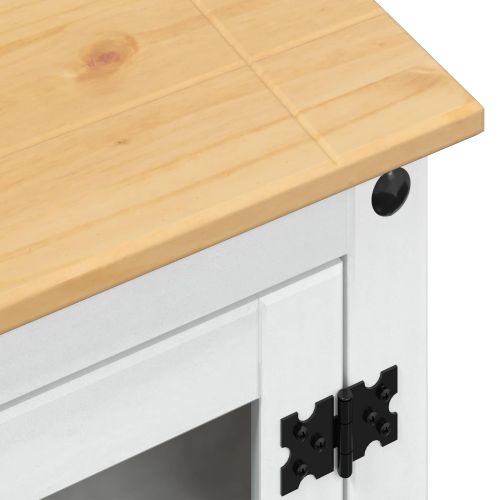 HiFi шкаф Бяло 60 x 50 x 82 см Солидно борово дърво