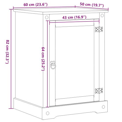 HiFi шкаф Бяло 60 x 50 x 82 см Солидно борово дърво