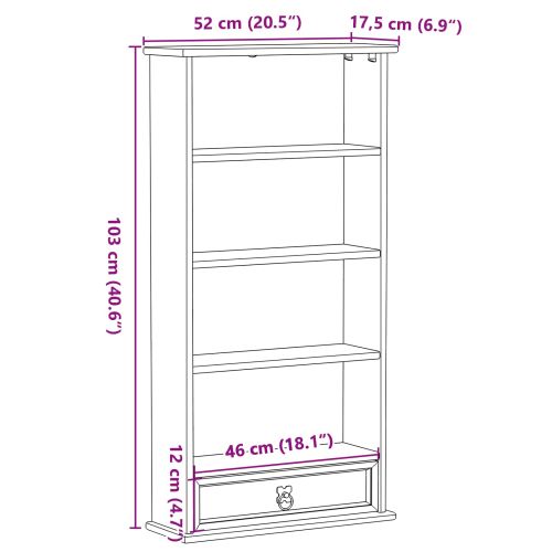 Кабинет за CDs Бяло 52 x 17.5 x 103 см Солидно борово дърво