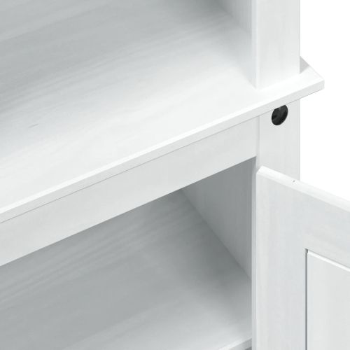 Висок шкаф Бяло 74 x 38 x 170 см Солидно борово дърво