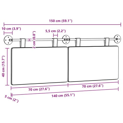 Висяща табла Едноцветен Синьо 150 x 55 x 5 см Кордюрова тъкан