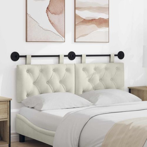 Висяща табла Монтиране на стена Крем 130 x 55 x 7 см Кадифе