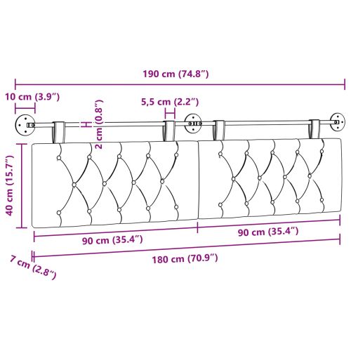 Висяща табла Полицейско синьо 190 x 55 x 7 см Кадифе