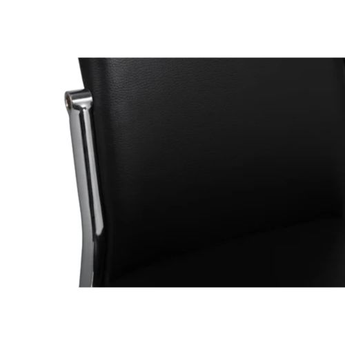 Трапезни столове, 6 бр, черни, изкуствена кожа