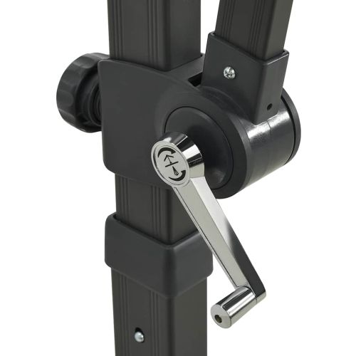 Конзолен градински чадър с прът и LED светлини теракота 300 см