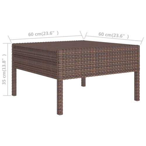 Градински лаундж комплект с възглавници 7 части полиратан кафяв