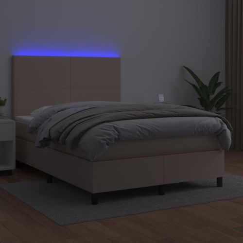 Боксспринг легло с матрак LED капучино 140x200 см